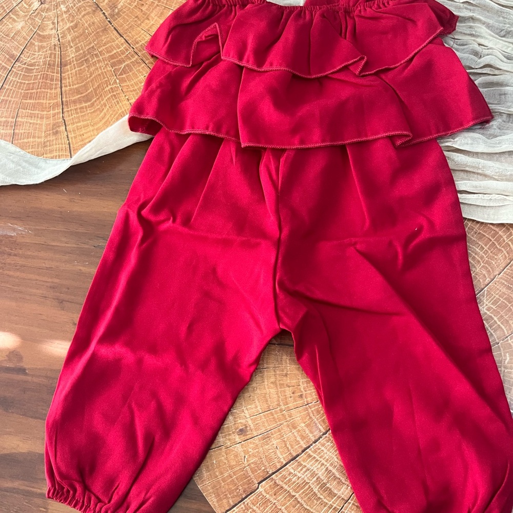 Red Ruffle Kids Jumper